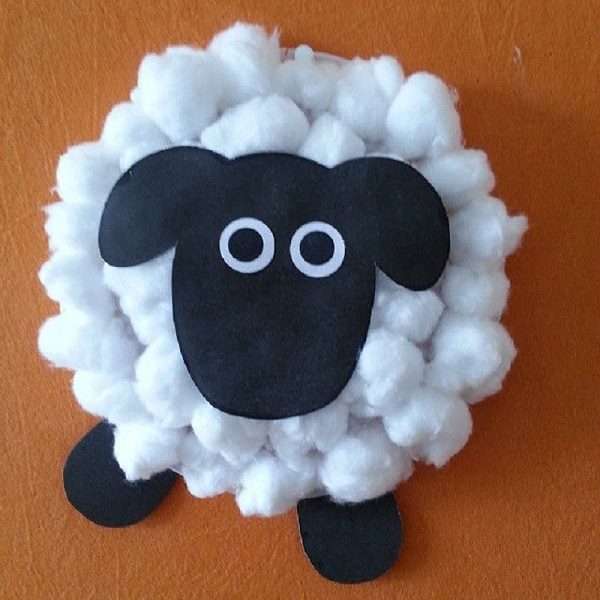 Easy Toddler Craft - Cotton Ball Sheep - 7 Days of Play